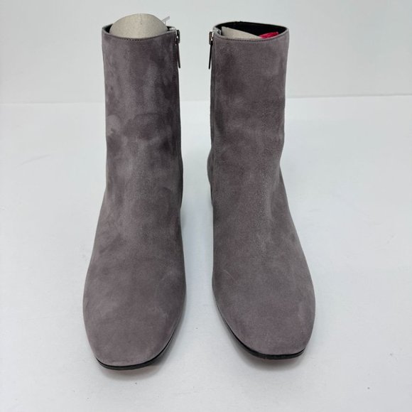 Rene Caovilla Suede w/ Rhinestone Heel Booties Gray Silver - Picture 2 of 9